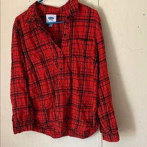 Old Navy Red and Black Checkered Shirt